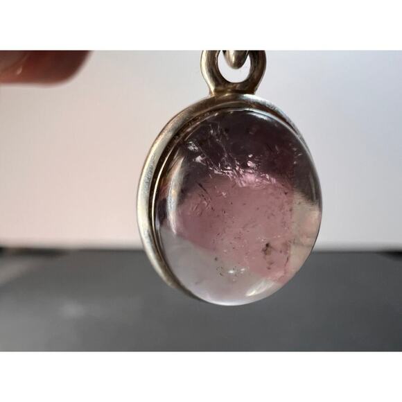 NEW lilac bi color tourmaline sterling silver pendant 2.70 grams - Picture 5 of 16
